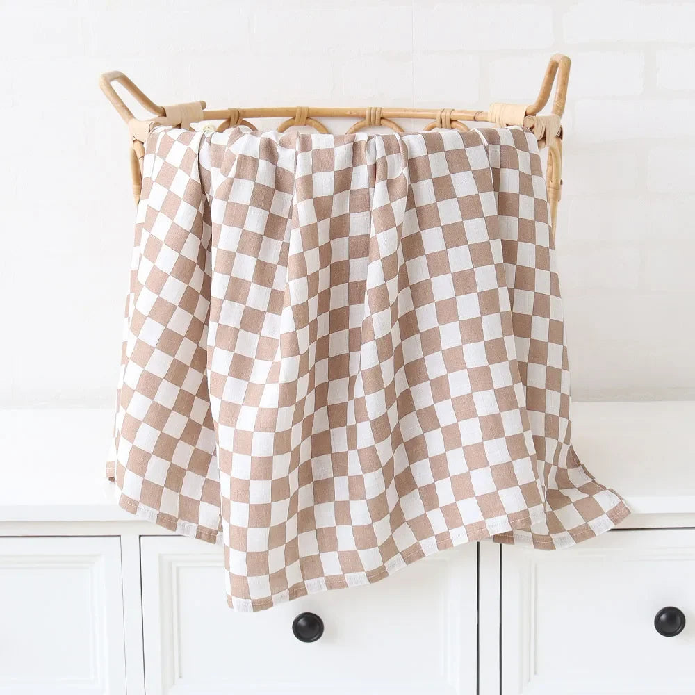 Bamboo Muslin Baby Swaddle Blanket – 120x120cm