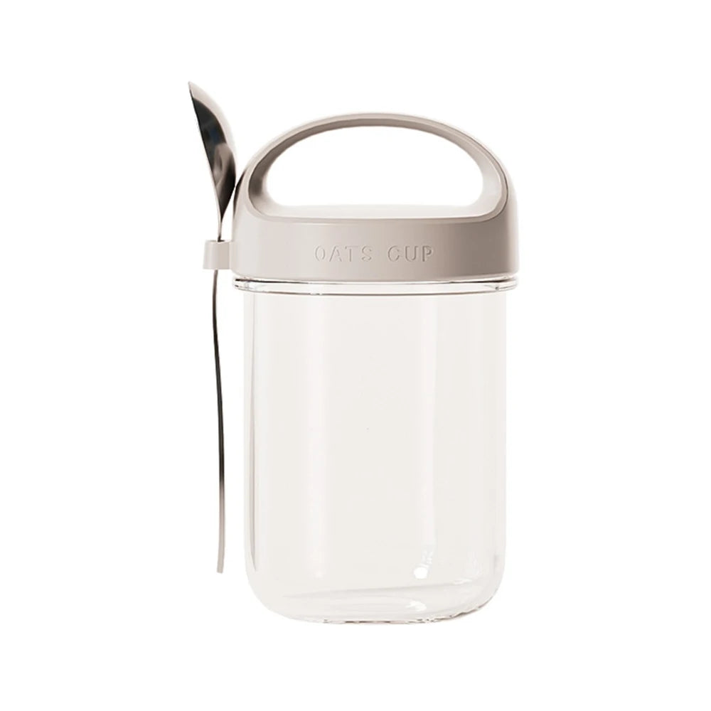 430ML New Breakfast Cup – Oatmeal, Cereal, Nut, Yogurt, and Salad Container with Lid & Spoon