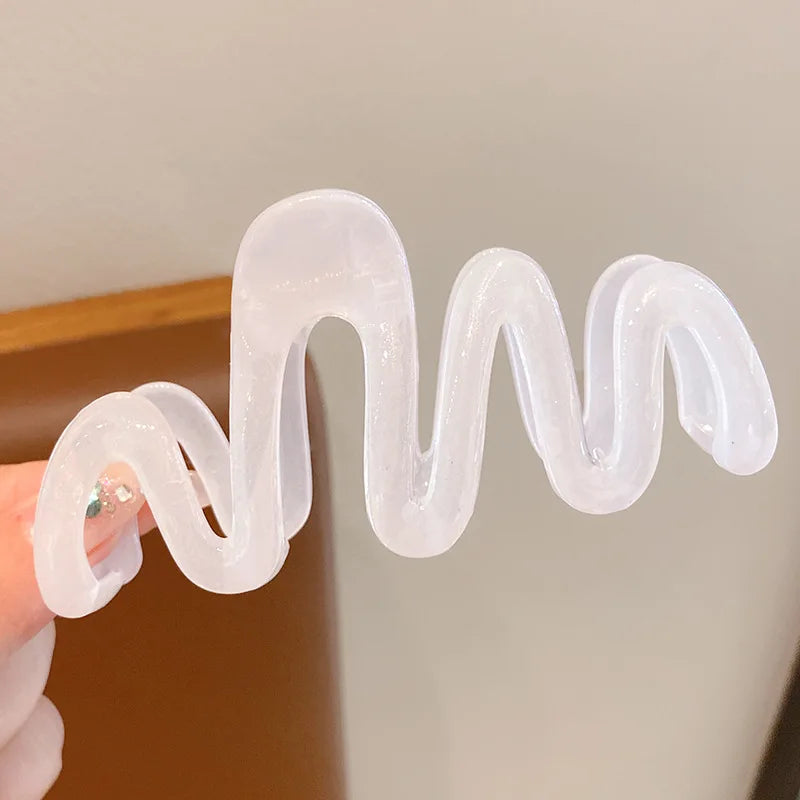Colorful Jelly Wave Hair Claw – Korean Sweet Style Clip
