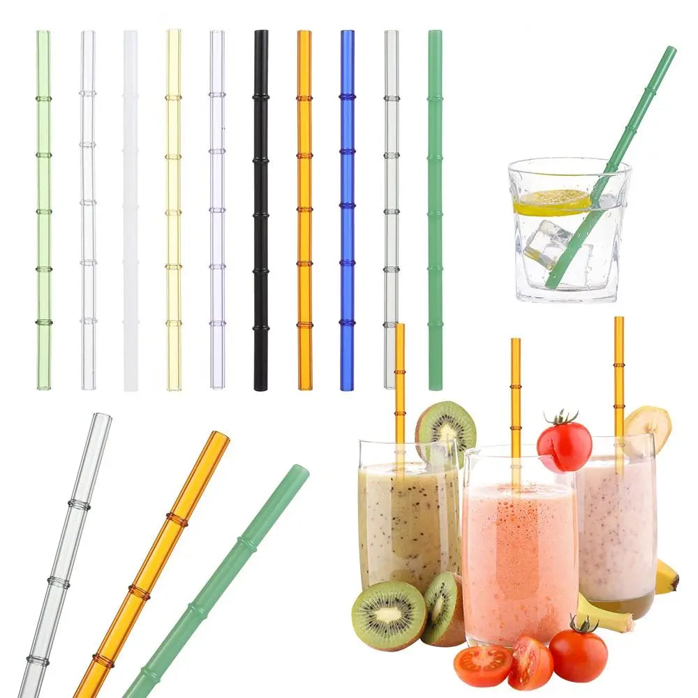Reusable Glass Straws – Clear Drinking Straws for Juice, Milk, and More