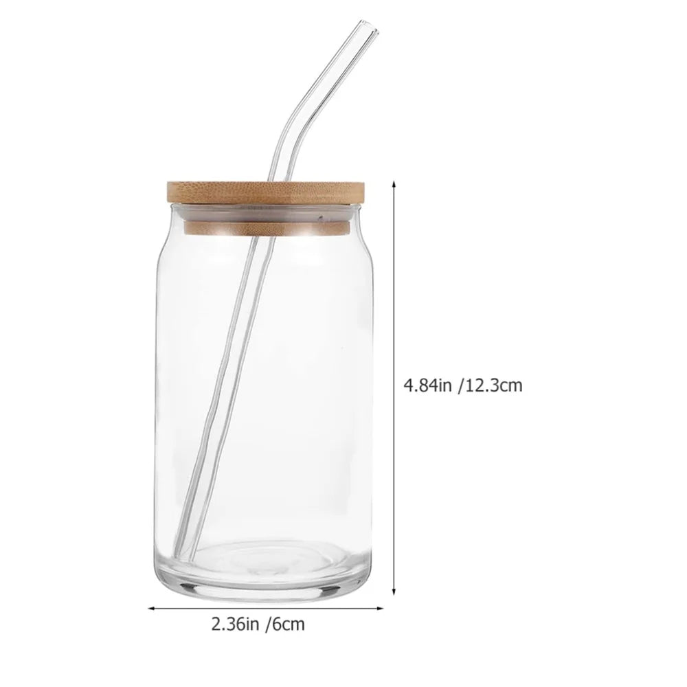 Mason Jar Coffee Mug with Straw and Lid – Iced Coffee Glasses, Beverage & Juice Cups