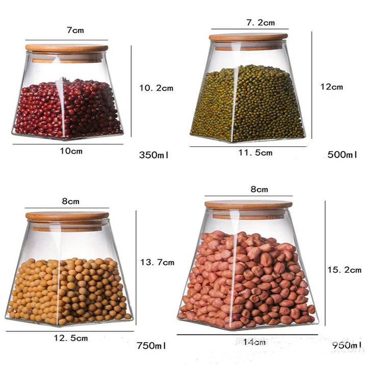Coffee Beans Vacuum Sealed Tank – Transparent Glass Food Storage Jar with Airtight Seal for Moisture-Proof Storage