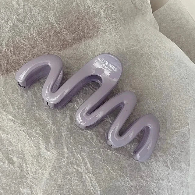 Colorful Jelly Wave Hair Claw – Korean Sweet Style Clip