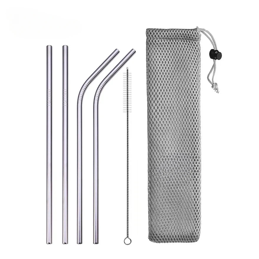 UPORS Reusable 304 Stainless Steel Straw Set