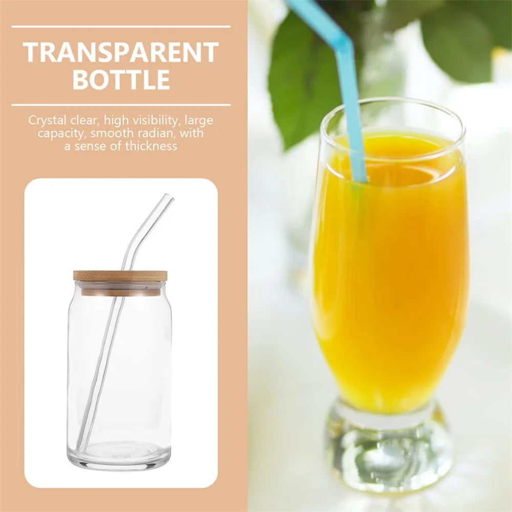 Mason Jar Coffee Mug with Straw and Lid – Iced Coffee Glasses, Beverage & Juice Cups