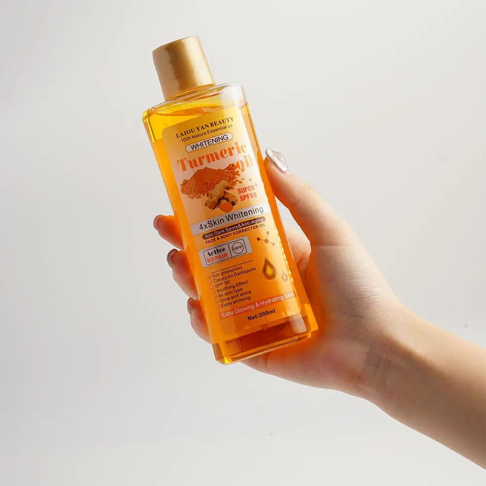200ml Turmeric & Ginger Essential Oil – Deep Hydration Face & Body Moisturizer
