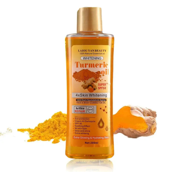200ml Turmeric & Ginger Essential Oil – Deep Hydration Face & Body Moisturizer