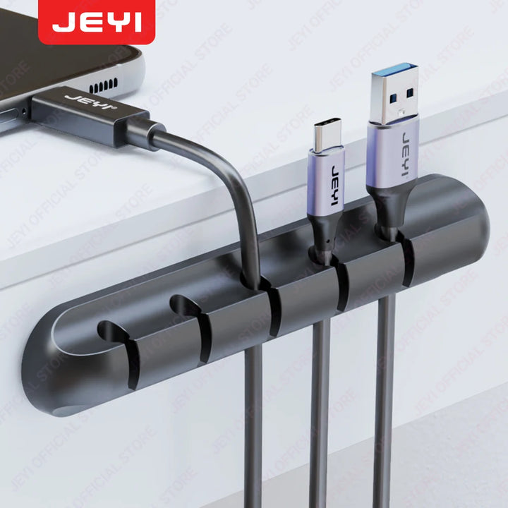 JEYI Adhesive Cable Clips – Cord Organizer for Desk, USB, Power & Charging Cables