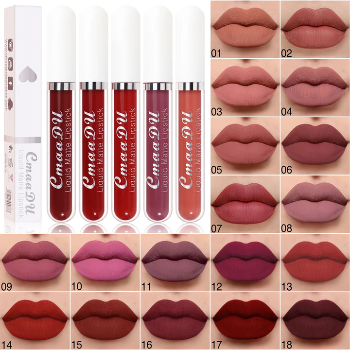 CmaaDu Matte Liquid Lipstick – Long-Lasting, Waterproof Red Lip Stain
