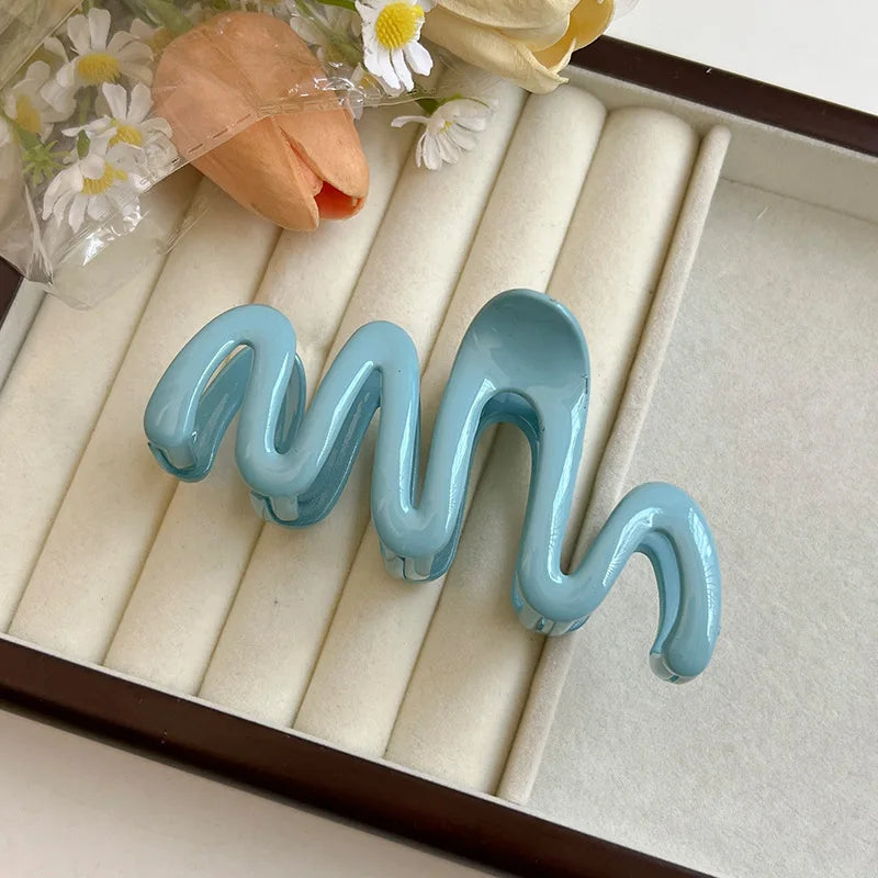 Colorful Jelly Wave Hair Claw – Korean Sweet Style Clip