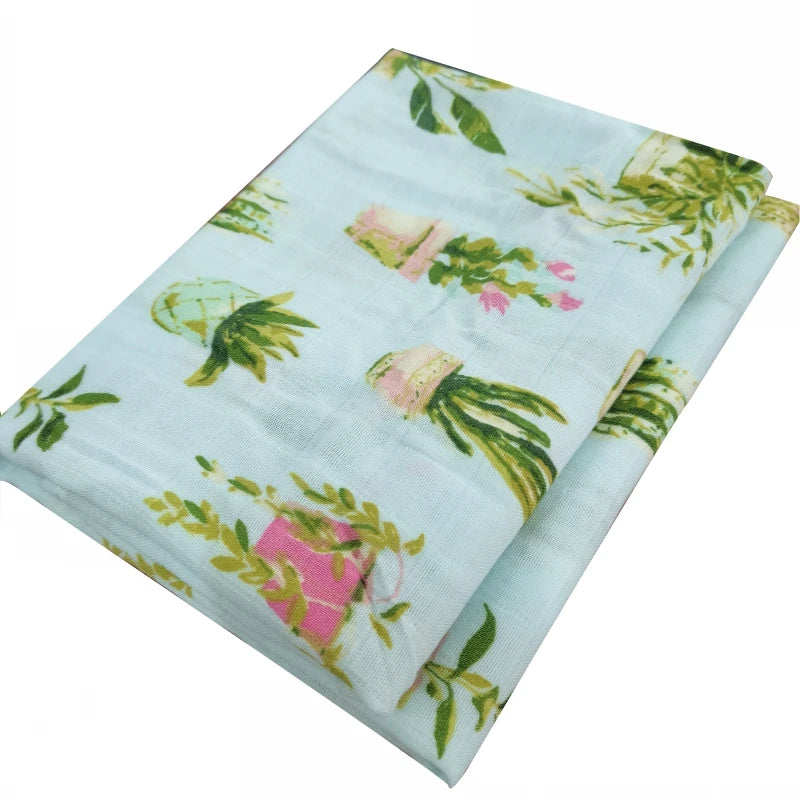 Soft Organic Cotton & Bamboo Baby Muslin Blanket/Bib Wrap
