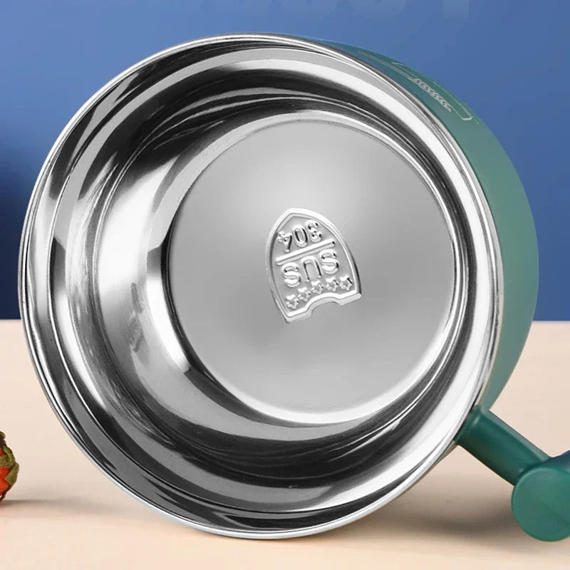 Stainless Steel Bowl with Lid – Sealed, Portable Drain Bowl for Instant Noodles