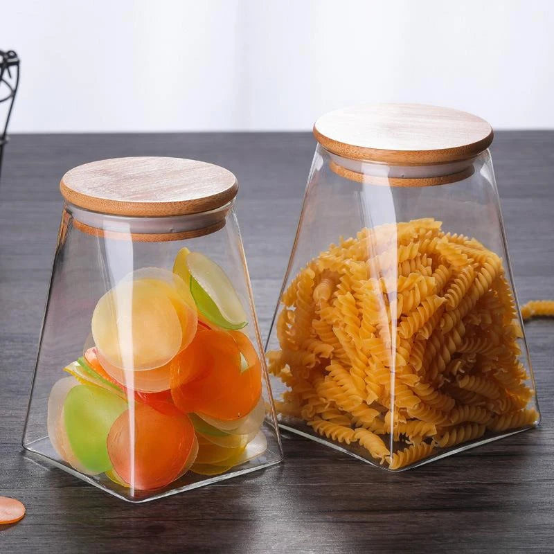 Coffee Beans Vacuum Sealed Tank – Transparent Glass Food Storage Jar with Airtight Seal for Moisture-Proof Storage