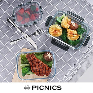 [10-Pack] Glass Meal Prep Containers with Lids – MCIRCO Food Storage Containers with Snap Locking Lids, Airtight Lunch Containers