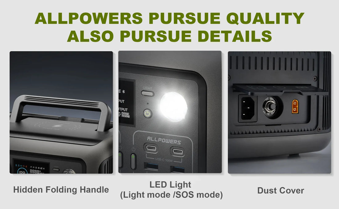 ALLPOWERS R600 Portable Power Station – 299Wh LiFePO₄, 2×600W AC Outlets (1200W Surge)