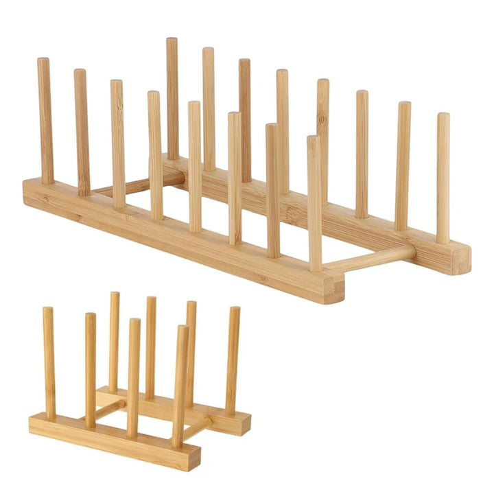 Bamboo Dish Drainer Rack & Plate Display Stand