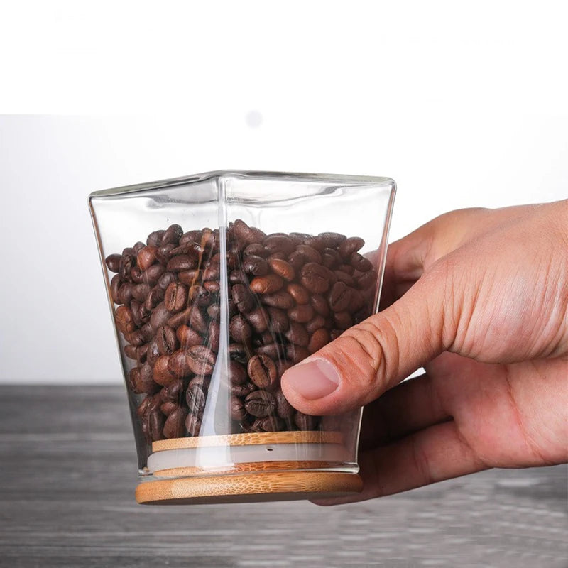 Coffee Beans Vacuum Sealed Tank – Transparent Glass Food Storage Jar with Airtight Seal for Moisture-Proof Storage