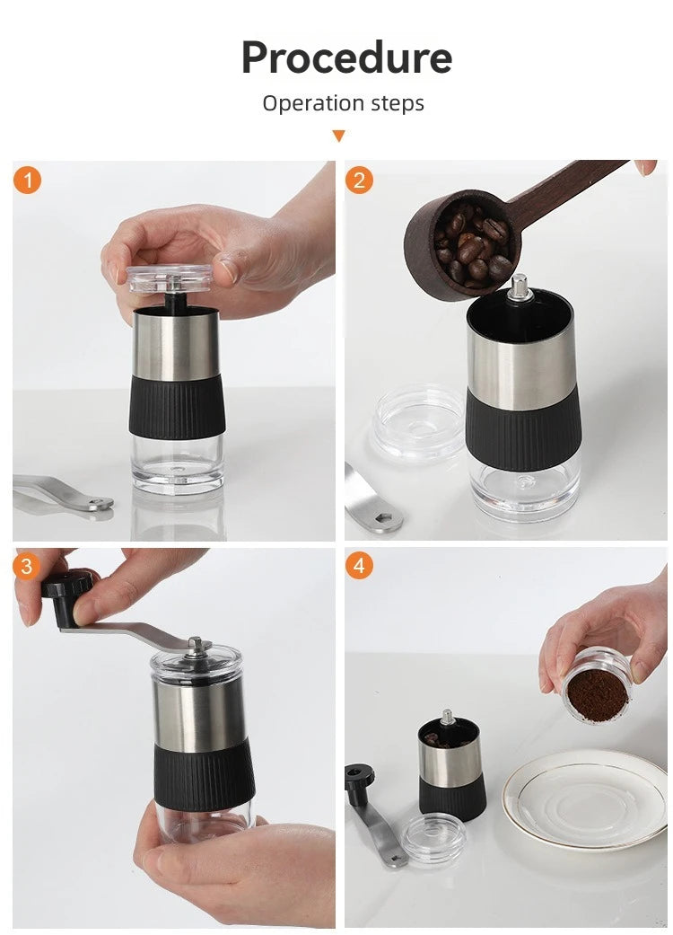 New Mini Hand Shake Manual Coffee Grinder – Stainless Steel Ceramic Core
