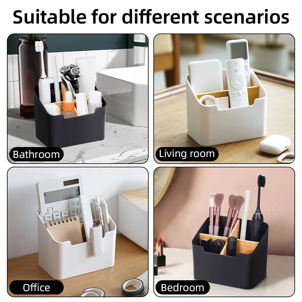 Bamboo Electric Toothbrush & Toothpaste Organizer