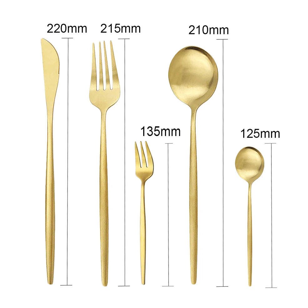 30-Piece Matte Stainless Steel Flatware Set