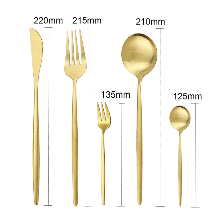 30-Piece Matte Stainless Steel Flatware Set