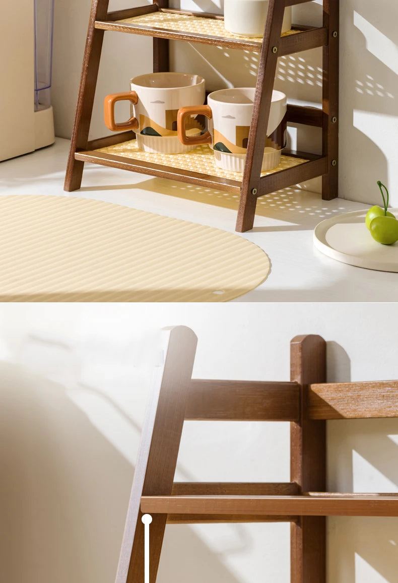 2-Tier Bamboo Kitchen Storage Rack & Organizer Shelf