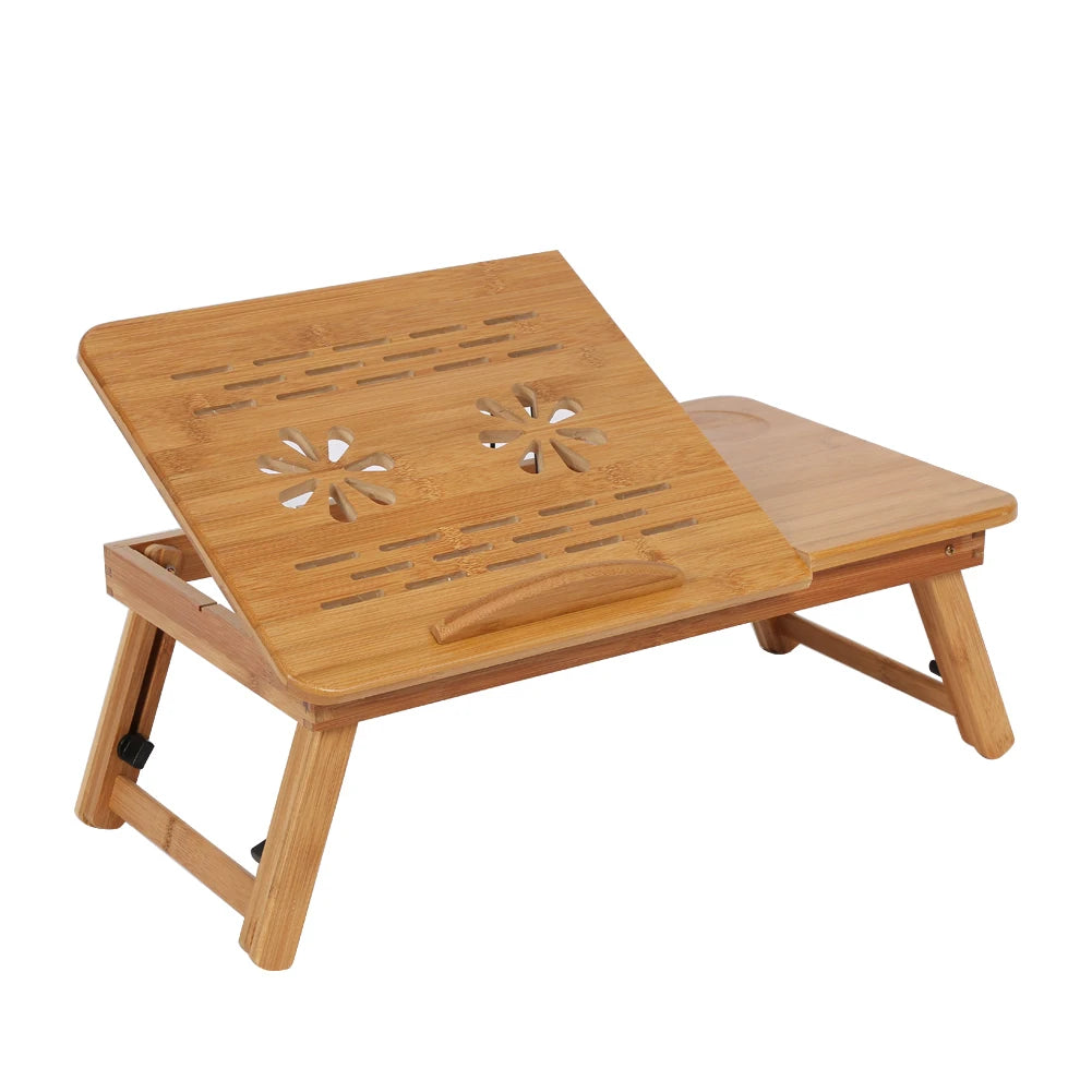 Adjustable Bamboo Bed Desk – Portable Lap Desk for Reading, Writing, and Laptop Use