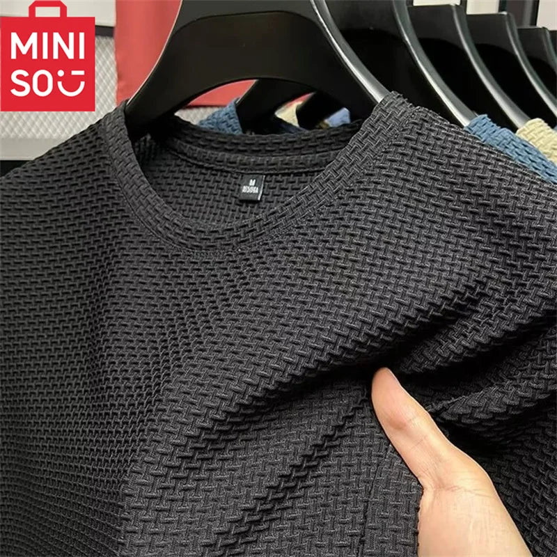 MINISO Men's Bamboo Mesh Ice Silk Short-Sleeve T-Shirt