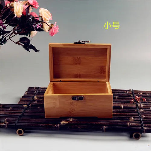 Bamboo Craft Princess Korean Jewelry Box – Wooden Jewelry Storage Box for Small Collections