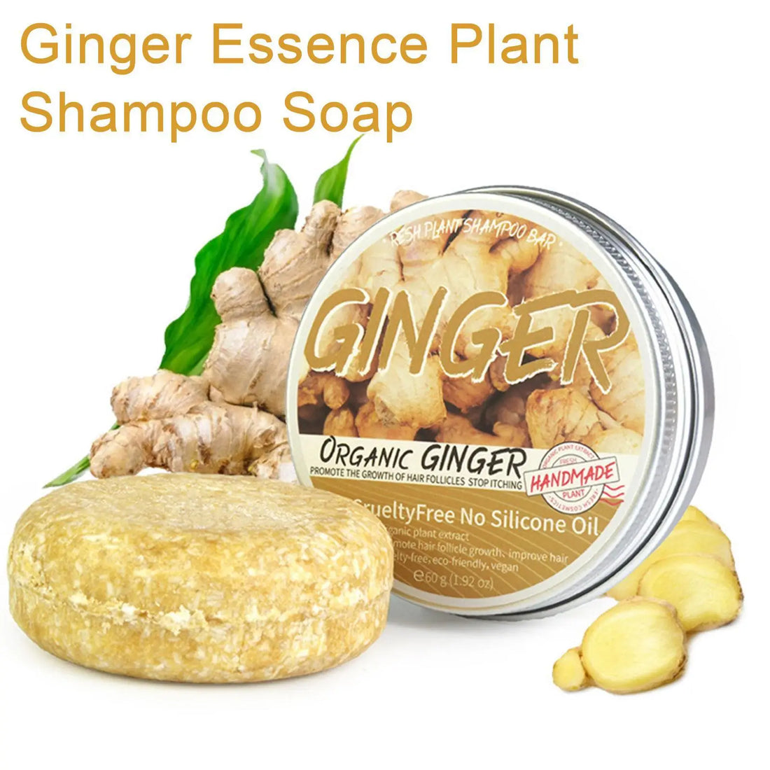 Ginger & Polygonum Shampoo Bar – Cold-Processed, Plant-Based Hair Care