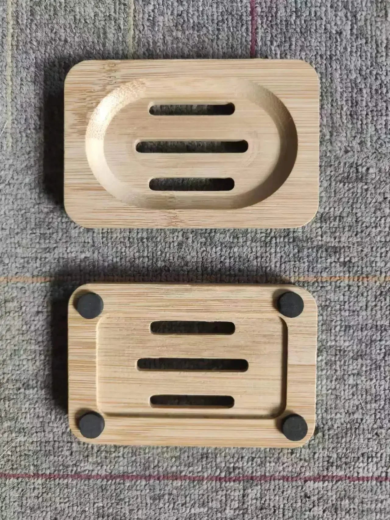 Natural Bamboo Soap Dish – Mildew-Resistant Wooden Drain Tray for Bathroom Use
