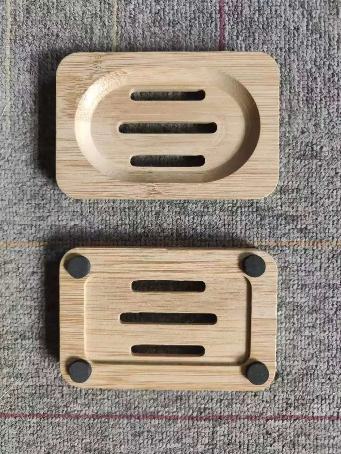 Natural Bamboo Soap Dish – Mildew-Resistant Wooden Drain Tray for Bathroom Use
