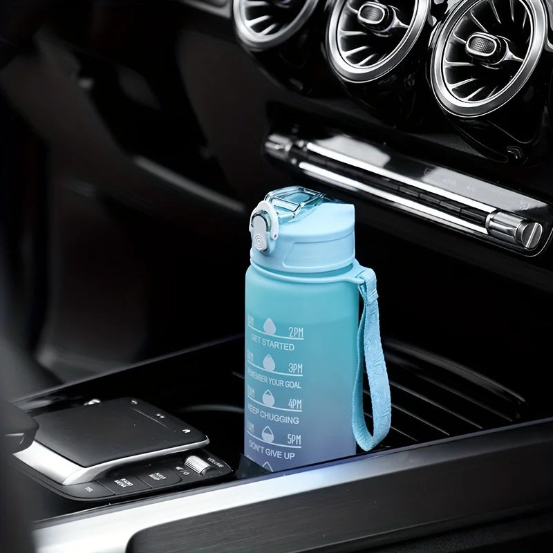 700ml Rainbow Frosted Sports Water Bottle – With Straw & Gradient Design