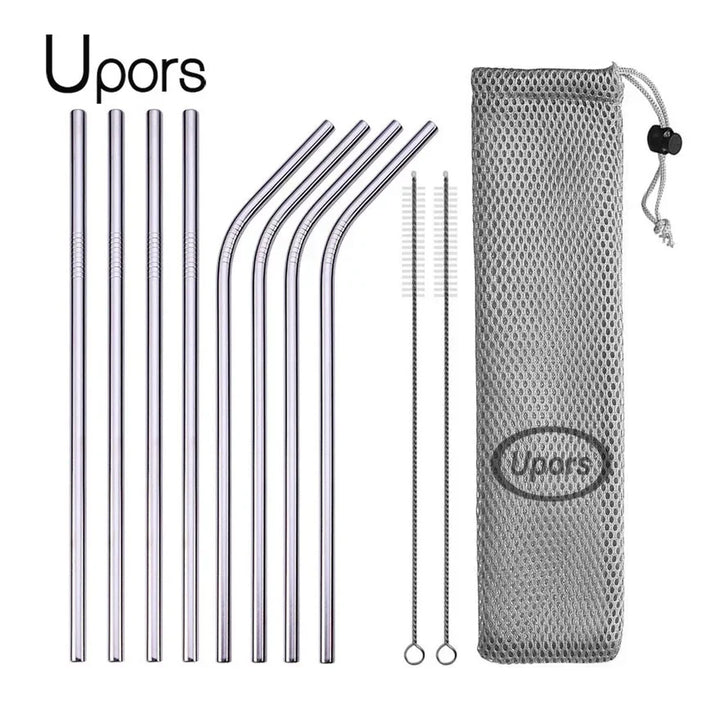 UPORS Reusable 304 Stainless Steel Straw Set