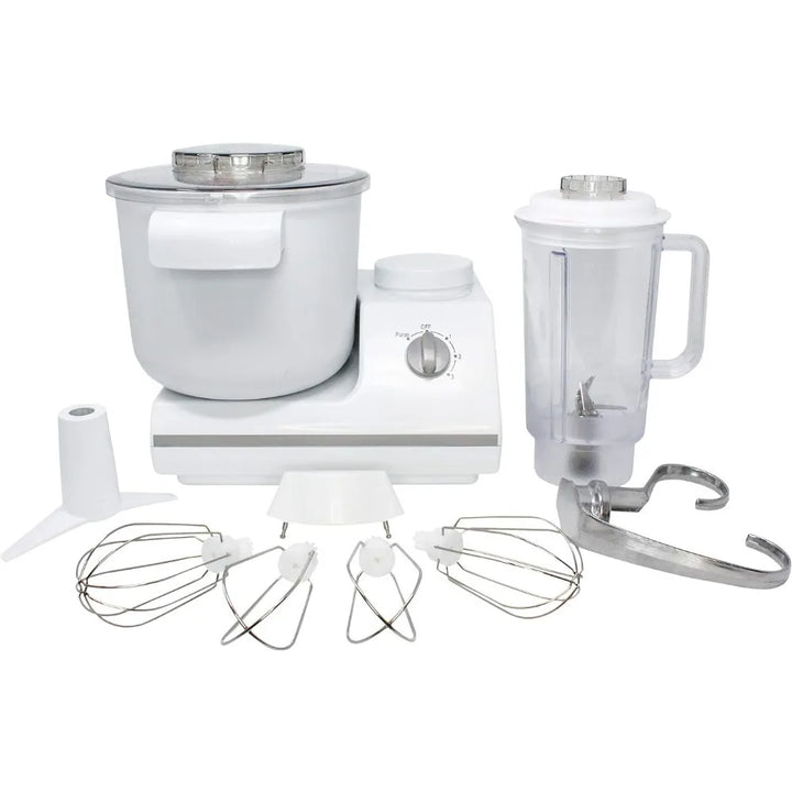 Complete Bread Dough Mixer with Dough Hook – Kitchen Electric Vertical Mixer, White