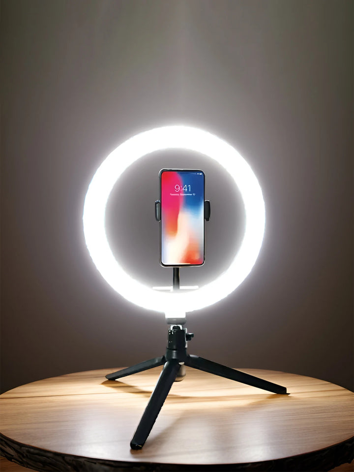 26cm Ring Light with Tripod Stand – LED Lighting for Photography, Video, Makeup, and Live Streaming