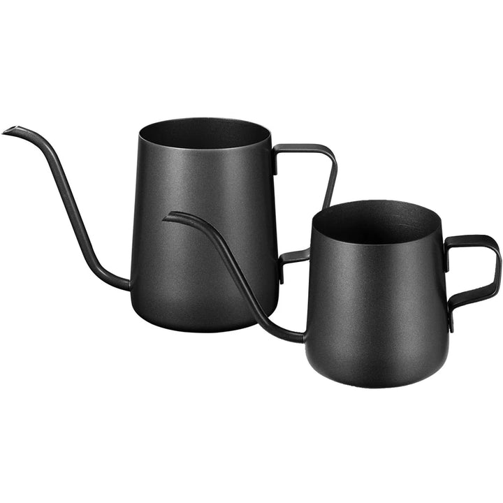 Long Narrow Spout Coffee Pot – 8.5oz/12oz Small Fine Stainless Steel Pour Over Drip Coffee Pot, Gooseneck Tea Kettle (Black)