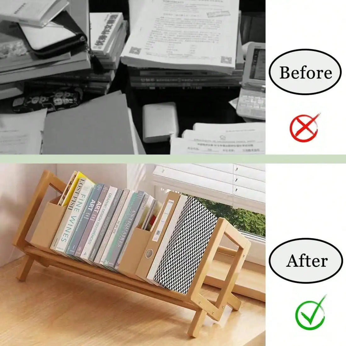 Bamboo Desktop Bookshelf – Multi-Shelf Decorative Storage Organizer for Home and Office