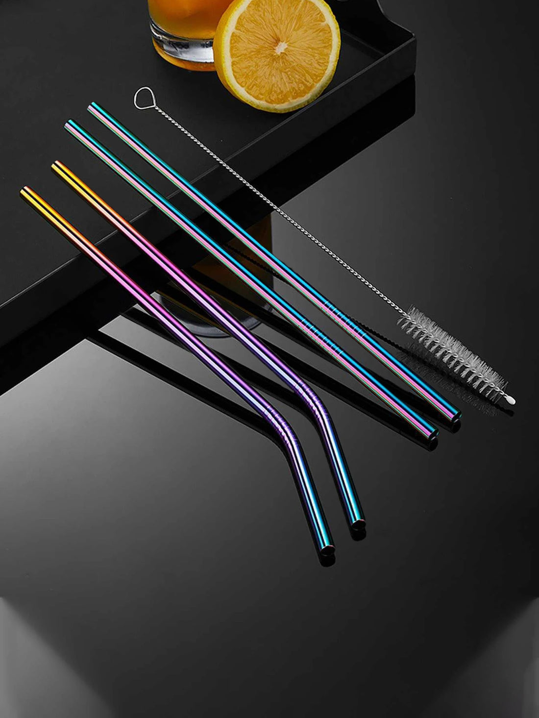 Set of 4 Stainless Steel Straws – Eco-Friendly, Reusable Drinking Straws