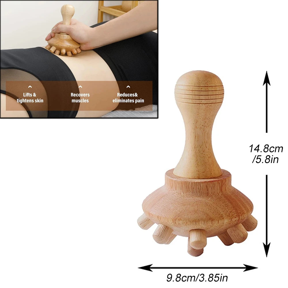 Wood Therapy Massager – Anti-Cellulite Gua Sha Tool, Deep Tissue Relaxation & Body/Face Lifting Roller, Maderoterapia Massage Tool