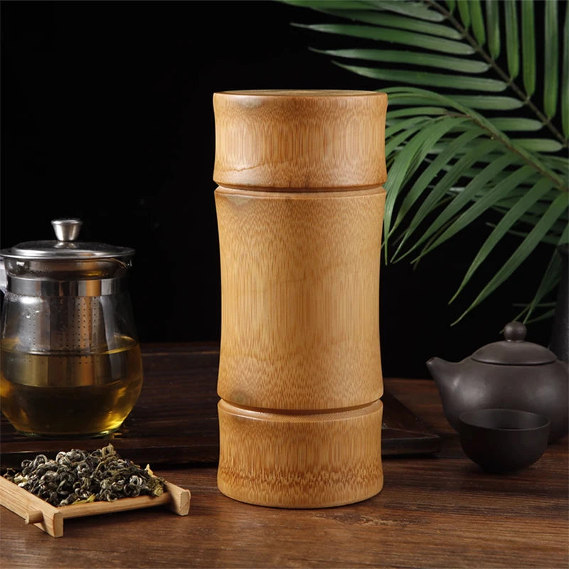 Natural Bamboo Food Storage Box – Eco-Friendly Tea, Nut, and Spice Storage Canister