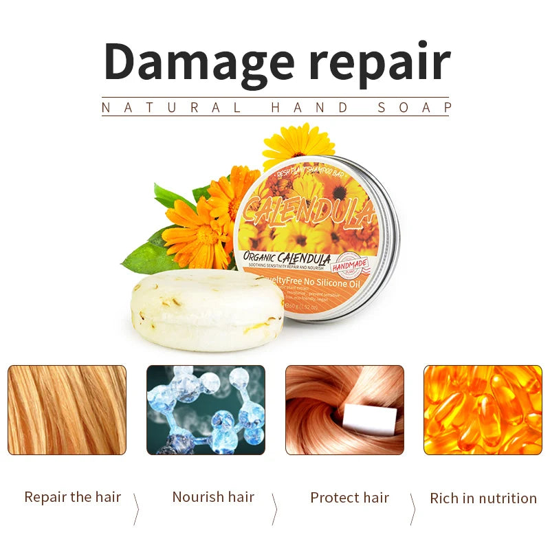 Calendula Shampoo Soap – Deep Cleansing & Oil Control