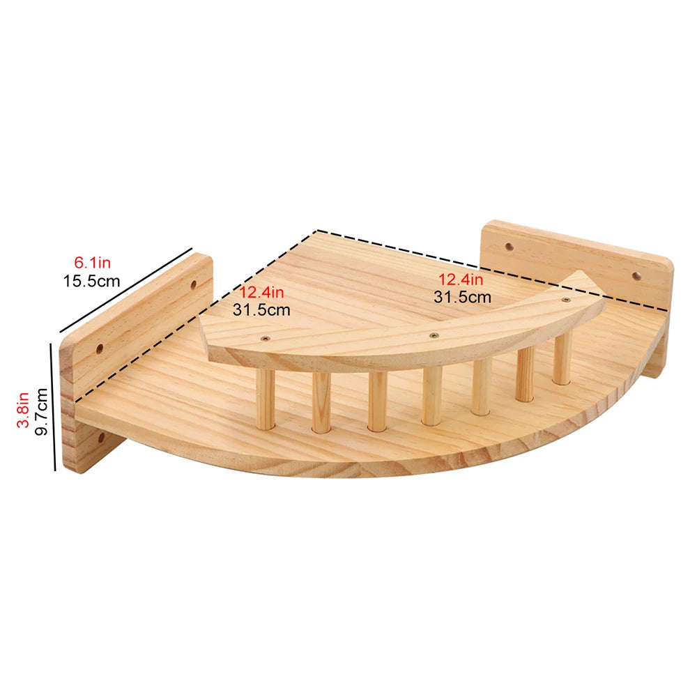 Wall-Mounted Cat Climbing Frame – 50cm Ladder, Hammock, Sisal Post & Pedal for Indoor Cats