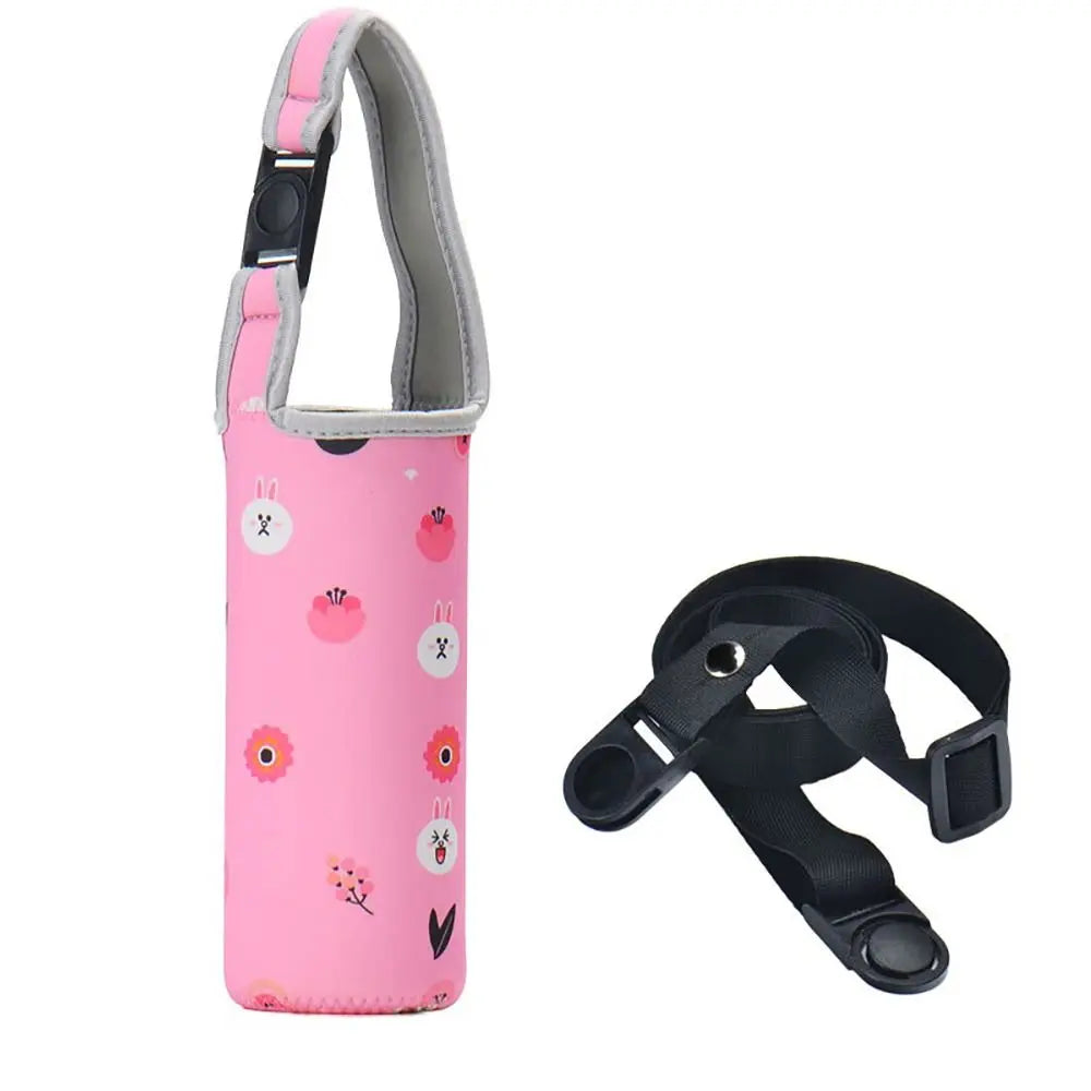 Portable Water Bottle Sleeve with Shoulder Strap – Insulated Pouch for Sports & Camping