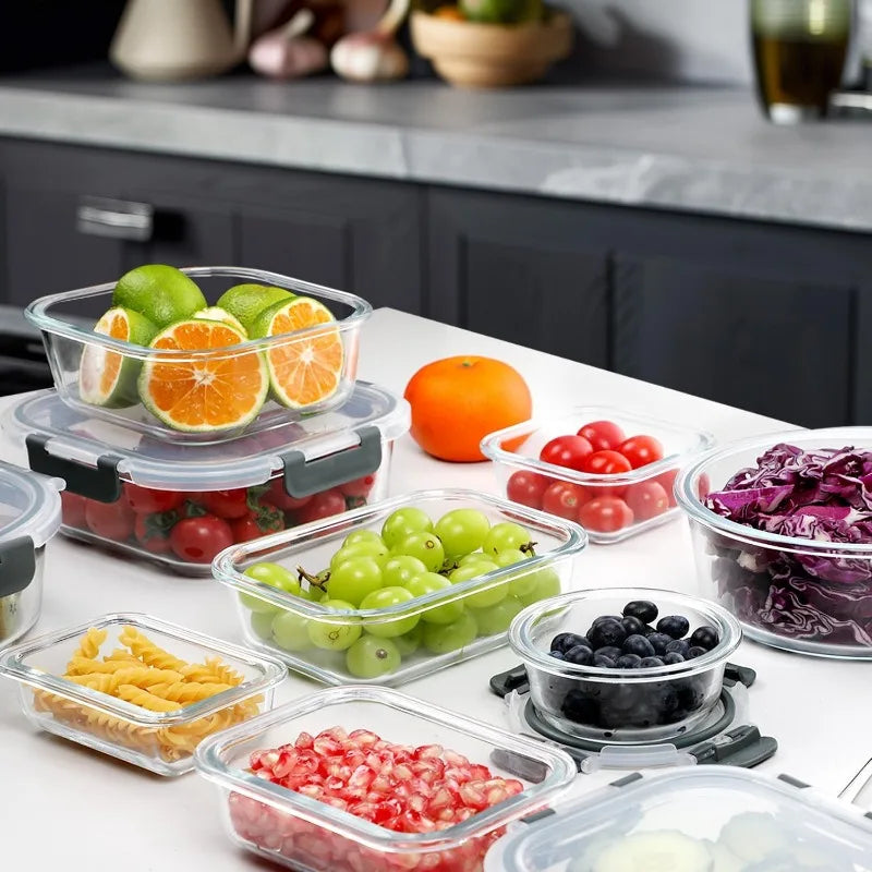 30 Pieces Glass Meal Prep Containers Set – Stackable Glass Food Storage Containers with Lids, Airtight Glass Lunch Containers