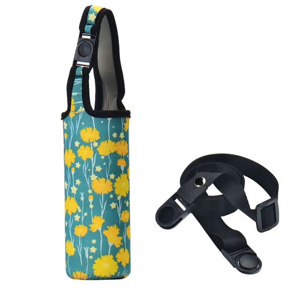 Portable Water Bottle Sleeve with Shoulder Strap – Insulated Pouch for Sports & Camping