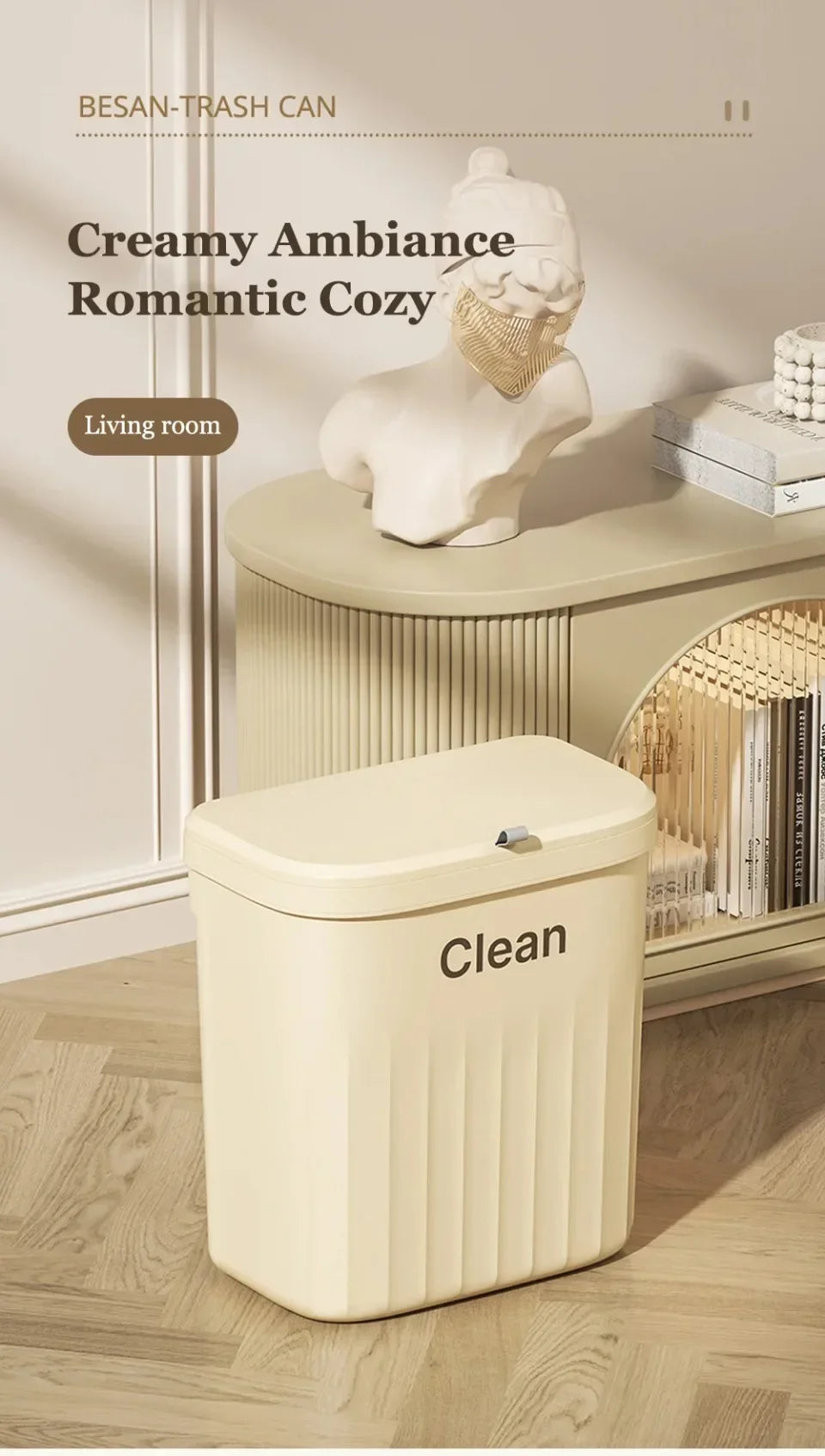 Wall-Mounted Kitchen Garbage Bin – 8.5L/12L Hanging Trash Can with Lid