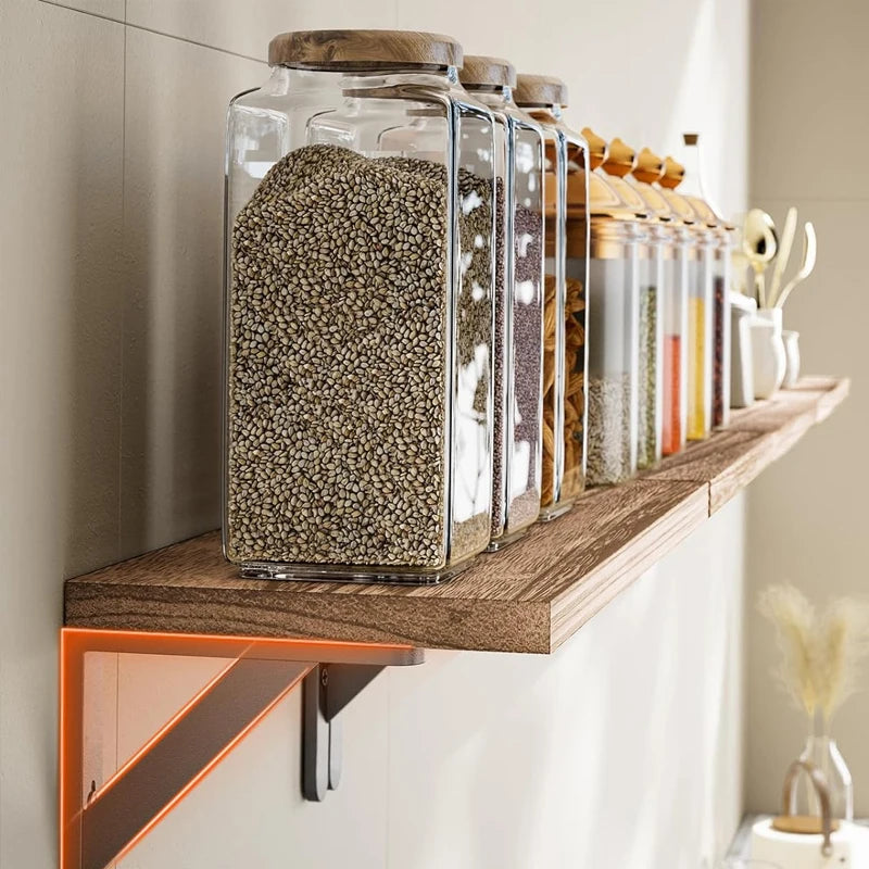 Floating Wooden Shelves - Wall Storage & Display Rack