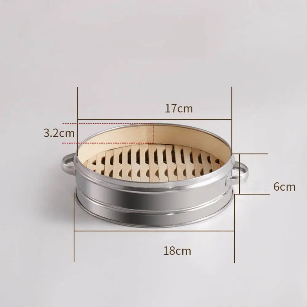 Bamboo Steamer Basket with Lid for Dumplings & Bao Buns