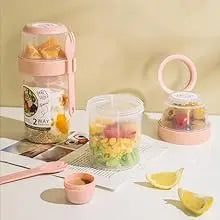 Carry Breakfast Cups – Salad, Yogurt, Cereal, Oatmeal, Snacks, Parfait Containers with Forks and Dressing Holders